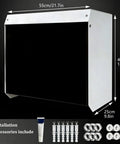 Badass Weatherproof EV Charger Cover Wall Mount Universal Fit EV Protection Box with dimensions 55cm x 40cm x 25cm, tinted acrylic.