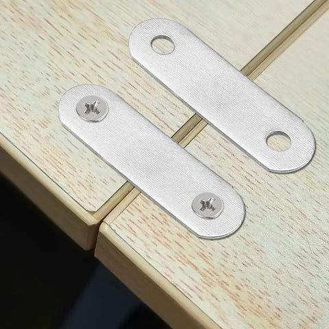 Stainless Steel Corner Brackets Set 10 Pcs Flat Mending Plates For Wood Furniture Stability Heavy Duty Brackets On Table