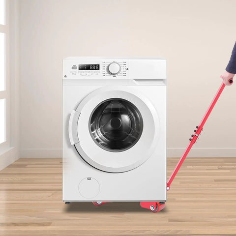 Killer Heavy Duty Iron And Pu Mover Dolly Cart For washing machine, three swivel wheels, red frame, home floor use