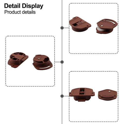 Nylon Sliding Door Rollers For Wardrobe Closet Doors With Slick Glide And Quiet Operation Durable Hardware Replacement in brown.