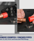 Go To PEX Decrimp Removal Tool For F2098 Stainless Steel Clamps And F1807 Copper Rings PEX Tubing Crimp Release Tool Versatile CT02 Hand Tool in use
