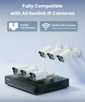 8 Channel 4K PoE Security Camera System With 6 Outdoor Bullet Cameras, Smart Person And Vehicle Detection, 8CH NVR Recorder