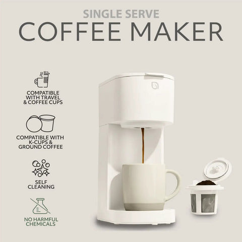 Eco Series Single Serve Coffee Maker For K Cup And Ground Coffee With Six To Twelve Oz Brew Sizes And Strong Brew Option