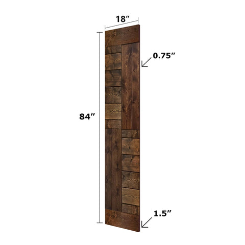 Solid Wood Bi-Fold Sliding Door In Dark Walnut Finish, 36-Inch Wide By 84-Inch Tall, Two 18-Inch By 84-Inch Panels