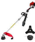 Gas String Trimmer 3-In-1 Trimmer Edger And Brush Cutter With 16-Inch Cutting Path And 10-Inch Metal Blade, includes shoulder strap