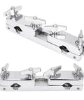 Heavy Duty Drum Set Clamp Holder For Cowbell Bracket With 12cm Rod, Rock Solid Silver Metal Mount For Percussionists