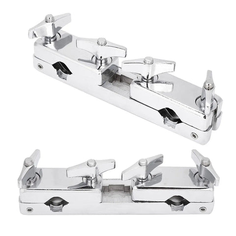 Heavy Duty Drum Set Clamp Holder For Cowbell Bracket With 12cm Rod, Rock Solid Silver Metal Mount For Percussionists