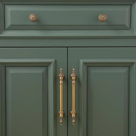 Twenty Pack Solid Brass Cabinet Pulls With Brushed Antique Brass Finish Six And Five Sixteenth Inch Hole Center Classic