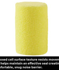 Yellow cylindrical foam ear plug from Foam Ear Plugs Bulk Pack 200 Pairs NRR 29 Decibels For Drilling Grinding Machining