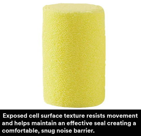 Yellow cylindrical foam ear plug from Foam Ear Plugs Bulk Pack 200 Pairs NRR 29 Decibels For Drilling Grinding Machining