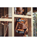 Person using 18V Brushless Cordless Impact Driver Tool Only 3 Speed Settings One Quarter Inch Hex Chuck Compact Pro Grade Beast