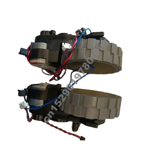 Vacuum cleaner wheel motor assembly for Deebot X1/X2/T10 Omni, dual gray gear wheels with red/blue wiring