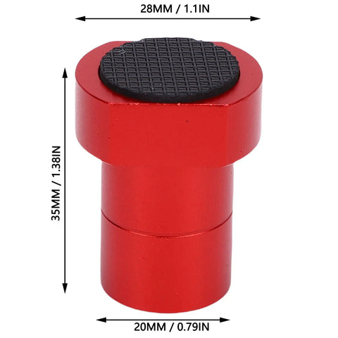Red clamp from Aluminum Alloy Bench Dogs Set For Woodworking, 10 Pieces, Non Slip Workbench Stops, 20mm Diameter For Desktop Fixtures.