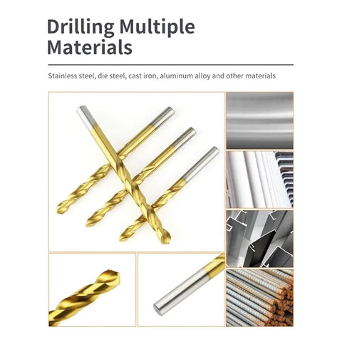 Get The Job Done With These 5Pc Cobalt Hss Drill Bits For Stainless Steel And Tough Alloys Featuring A Hot Split Tip For Precision Work Without Walking Or Breaking. 5pc cobalt HSS drill bits for metal, shown drilling stainless steel and rebar
