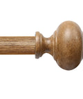 Heavy Duty Wood Curtain Rods for Windows 48 to 84 Inches with 1 Inch Diameter, Imitation Wood Grain Finials, Boho Adjustable Drapery Rod.