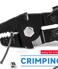 Heavy Duty Wire Rope Swager Tool Kit For Crimping Aluminum Ferrule Sleeves 0.1 To 2.2mm, close-up of tool and wire crimping