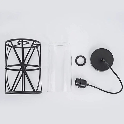 Black Industrial Metal Pendant Light With Clear Glass Shade For Kitchen Island Sink Counter And Dining Room parts disassembled