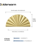 Diagram of Six Pack Gold Cabinet Handles And Drawer Pulls Set With 2-1/2 Inch Center To Center Hole Edge Pulls For Half Moon Dresser.