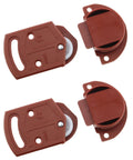 Two Pairs Classic Wardrobe Sliding Door Roller Gear Track Panel Internal Kit With Nylon Silent Pulleys, brown plastic parts