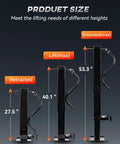 Heavy Duty Trailer Jack 12000 Lbs Side Mounted Direct Weld 26 Inch Vertical Travel Adjustable Drop Leg height comparison
