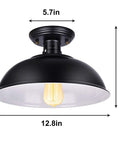 Farmhouse Black Semi Flush Mount Ceiling Light Fixture 2 Pack Industrial Style Indoor Lighting dimensions diagram