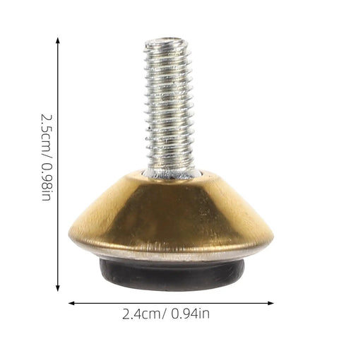 Close-up of a single leg from the 12 Pack Adjustable Furniture Leveling Feet Set With Heavy Duty Iron And PVC Swivel Legs Non Slip Levelers.