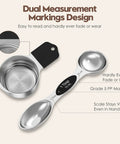 Magnetic Measuring Cups And Spoons Set With 304 Stainless Steel Dual Sided Design featuring measurement markings.