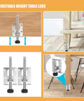 8 Pack Adjustable Steel Furniture Leveling Feet For Tables And Cabinets, Easy Install, Wear Resistant Table Leg Levelers in silver finish