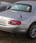 Mazda Miata rear view with Stubby Antenna For Mazda Miata 2006-2026, 3.8 Inch Short Antenna Replacement That Keeps A Clean Factory Look