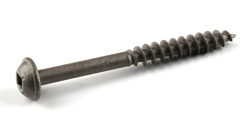 Close-up of a single Protec Kote Pocket Screws Two And A Half Inch Outdoor Weather Resistant Coarse Thread Maxi Loc Head