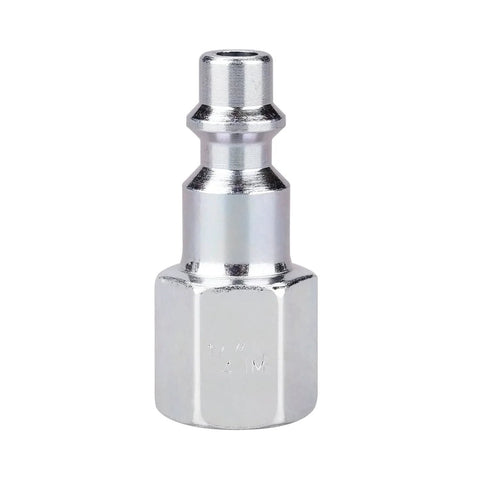 Chrome 1/4-in NPT air quick-connect plug fitting with hex base