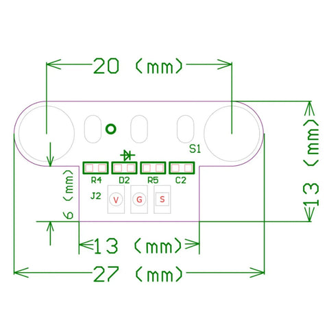 Technical diagram of the 8 Pack Endstop Mechanical Limit Switches with 1 Meter 3 Pin Cables for 3018 ProVer 3D printer.