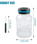 Digital Coin Jar For Saving Cash And Stashing Change, 1.8L Large Piggy Bank With LCD Counter Counts 800-1000 US Coins, Includes Screwdriver