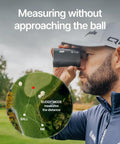 Person using 2S Pro Golf Range Finder With Slope And Pin Finder, Measure From Cart On The Fly Up To 1093 Yards, Magnetic Mount