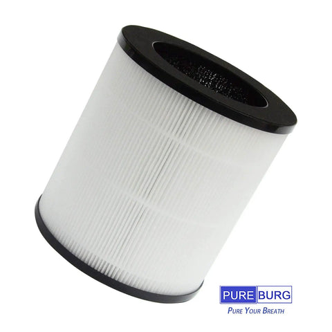 2 Pack 2 In 1 True HEPA Air Filter Replacement For C8 C10 And KJ120G C10 Purifiers, cylindrical filter with black trim