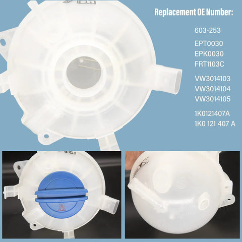 Coolant Overflow Reservoir Expansion Recovery Tank Replacement For VW Jetta Golf Passat Beetle And Audi A3 TT Quattro