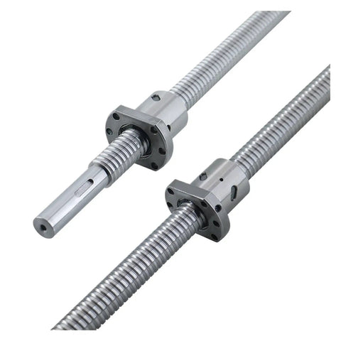 High Precision CNC Ball Screw Drive Kit With Level Ground Ball Nut R12 Lead 4 5 10mm For Smooth Motion Upgrade Your CNC Setup, 0.001mm Per 300mm Travel, Compatible With SFS RM1204 1205 1210 Models. Two threaded steel ball screws with nuts