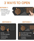 Diagram showing Heavy Duty Home Safe With Fireproof And Waterproof Protection Digital Security Safe With Key And Combo Lock open methods