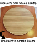 Premium Wood Lazy Susan Turntable For Dining Tables Featuring Silent 360 Degree Rotation smooth wooden surface on a table.