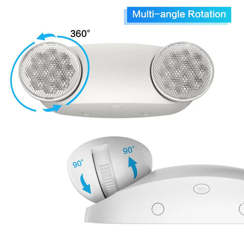 4 Pack LED Emergency Lights With Battery Backup For Business, Dual Bug Eye Heads Adjustable, UL 924 Certified Commercial Emergency