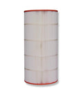 Pleat Filter Cartridge Media PF27000 Series For 200 Sq Ft Pool Filtration, High Flow Up To 150 GPM, Deep Clean Replacement Filter Media For Residential And Public Pools, Great For DIY Pool Pros. white pleated pool filter cartridge media with red end caps
