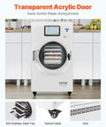 Home Kitchen Vacuum Freeze Dryer Dope For Meal Prep With 4 Layer Trays And Adjustable Timer And Temperature, Freeze Dry 8.8 to 13.2 Lbs Per Batch For Fruits Veggies Meat And Seafood, Great For Long Term Food Preservation, transparent door shown