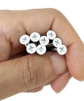 Heavy Duty Extra Long Outlet Mounting Screws Forty Piece Pack Six Thirty Two Gauge One And Half Inch Reach White Painted Phillips Countersunk Heads in hand.
