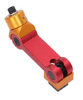 Heavy Duty Cnc Work Stop And Vise Limiter Set Delivering Dead On Precision Positioning For Mill Or Lathe T Slot Fixtures close-up of red and orange adjustable tool.