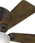 42 Inch Haskell Premier Bronze Low Profile Ceiling Fan With LED Light Kit And Pull Chain Whisper Wind Multi Speed Reversible Motor