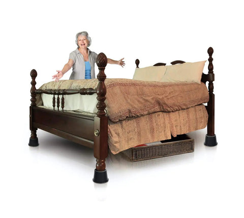 Premium 3 Inch Bed Risers With Steel Reinforced Caster Wheel Holder Top 4 Pack Lifts Up To 2640 Pounds for bed elevation