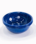 Six Inch Enamel Camping Bowls 4 Pack, Lightweight Durable Steel With Classic Blue Speckle Coating, Easy To Clean