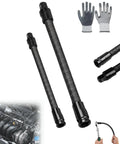 Flexible Shaft Extension 360 Degree Rod for Impact Sockets and Wrenches, shown in black with automotive repair tools.