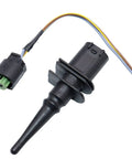 Exterior Ambient Air Temperature Sensor With Connector Pigtail Replacement For Bmw Models, black plastic sensor with wires.