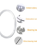 Beefy Heavy Duty Aluminum Alloy 360 Degree Rotating Swivel Plate components, including antiskid pad, dislocation screw, bearing ball
